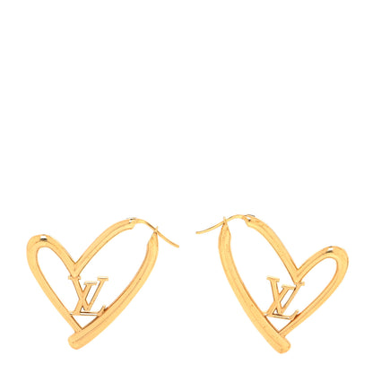 Louis Vuitton Metal Fall In Love Hoop Earrings GM Gold 1 of 4