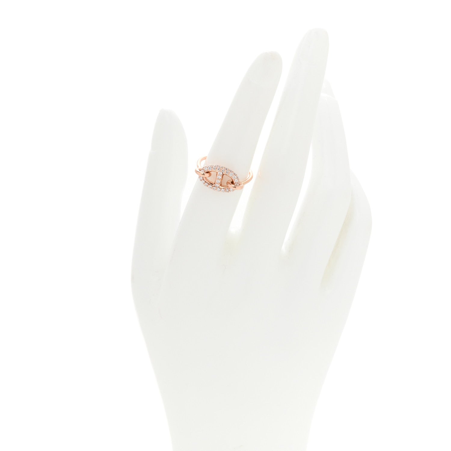 Hermes 18K Rose Gold Diamond Farandole Ring 52 6 2 of 6