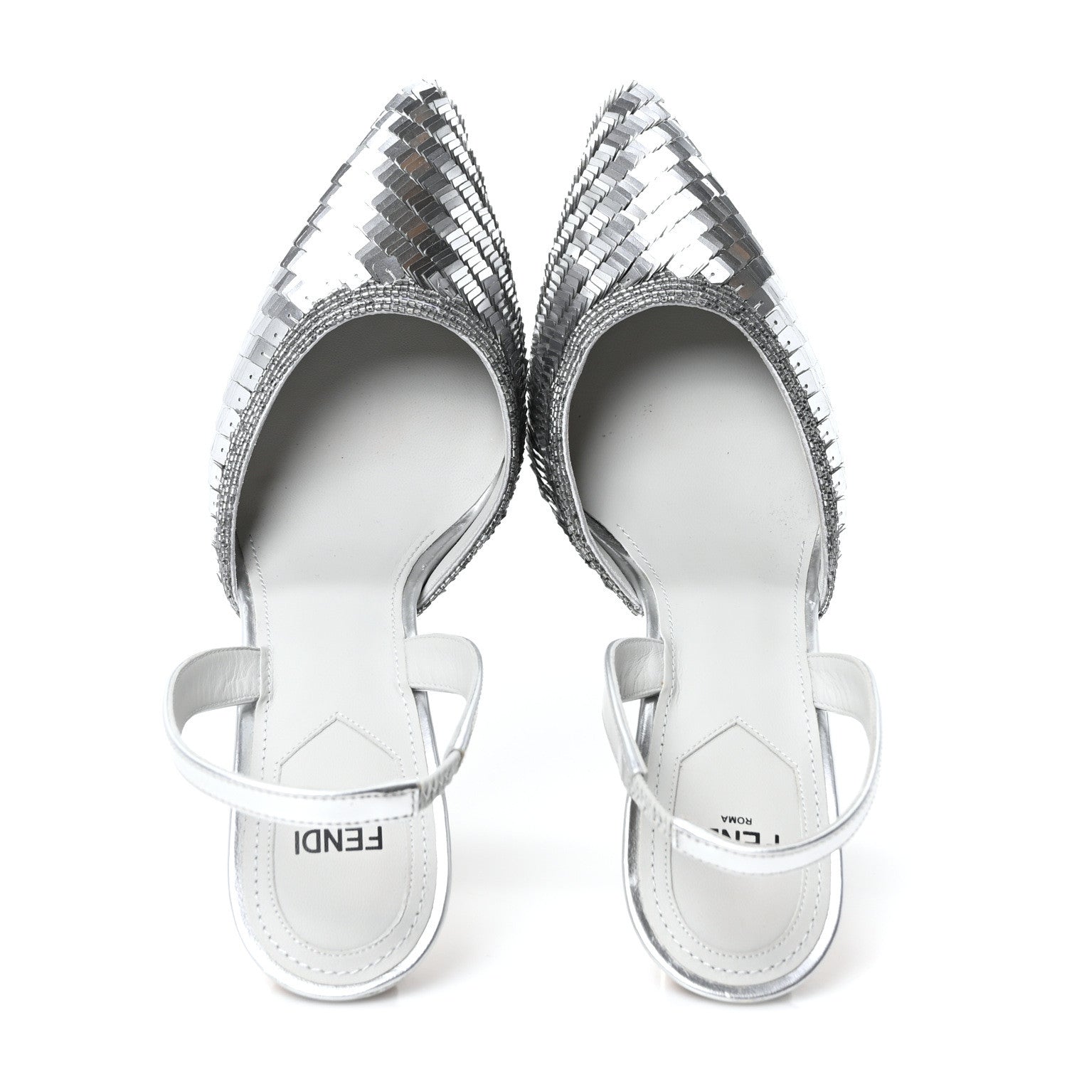 Fendi Crystal Fendi First Slingback Pump 37 39 Grigio 2 of 9