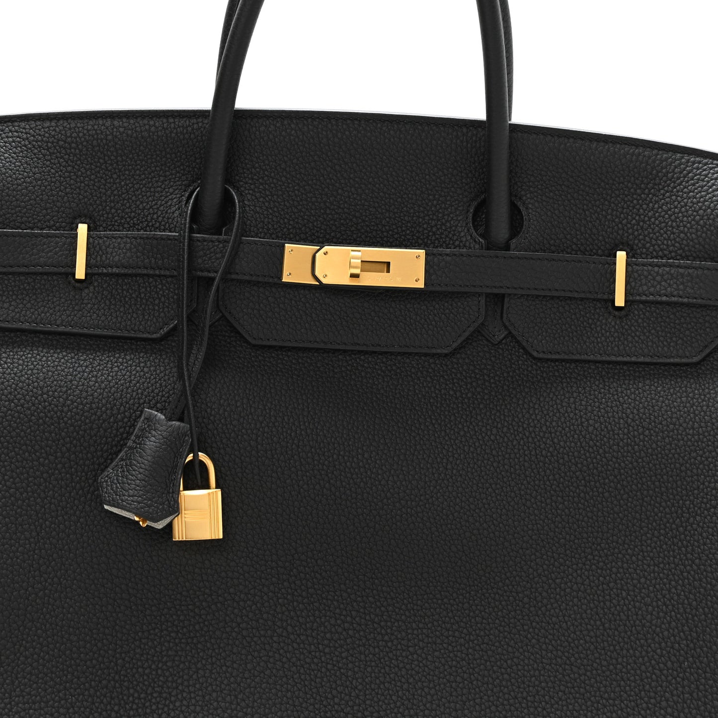 Togo Horseshoe Birkin 40 Black Gris Perle
