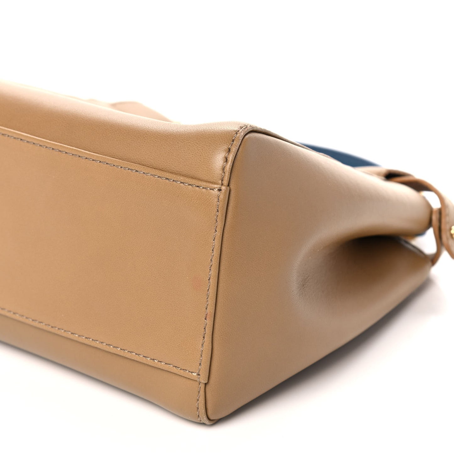 Nappa Colorblock Mini Peekaboo Iconic Satchel Cuoio Ceruleo Fiamma