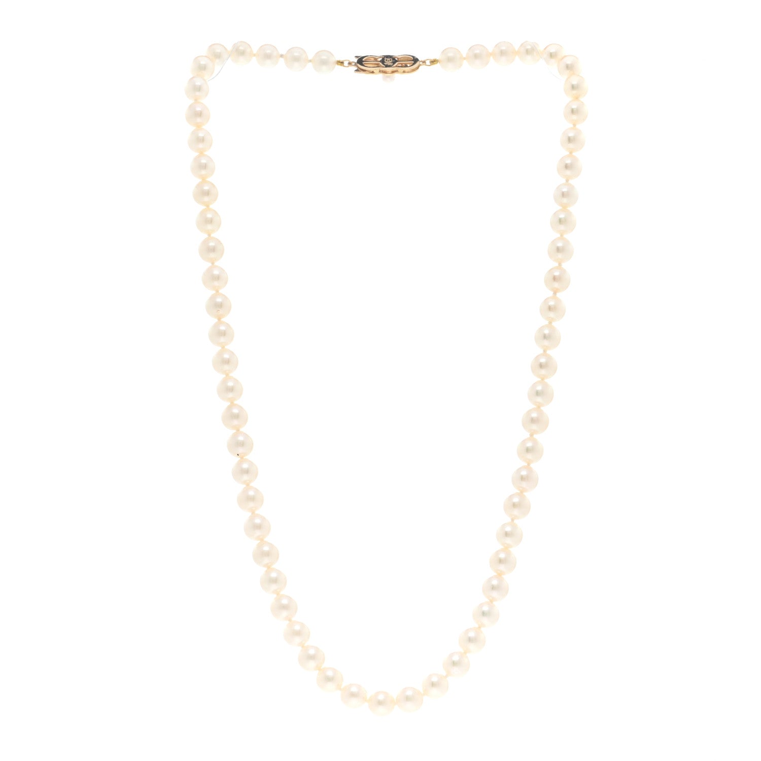 Mikimoto 18K Yellow Gold Akoya Cultured Pearl 6.5-7mm Strand Necklace 3 of 5