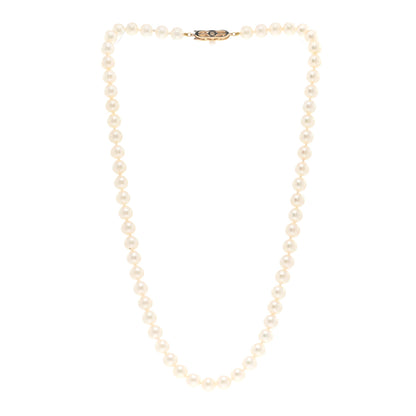 Mikimoto 18K Yellow Gold Akoya Cultured Pearl 6.5-7mm Strand Necklace 3 of 5