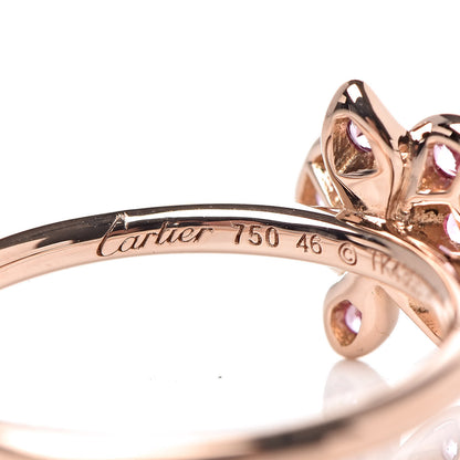 Cartier 18K Pink Gold Diamond Pink Sapphire Caresse D'Orchidees Par Ring 46 3.75 5 of 6