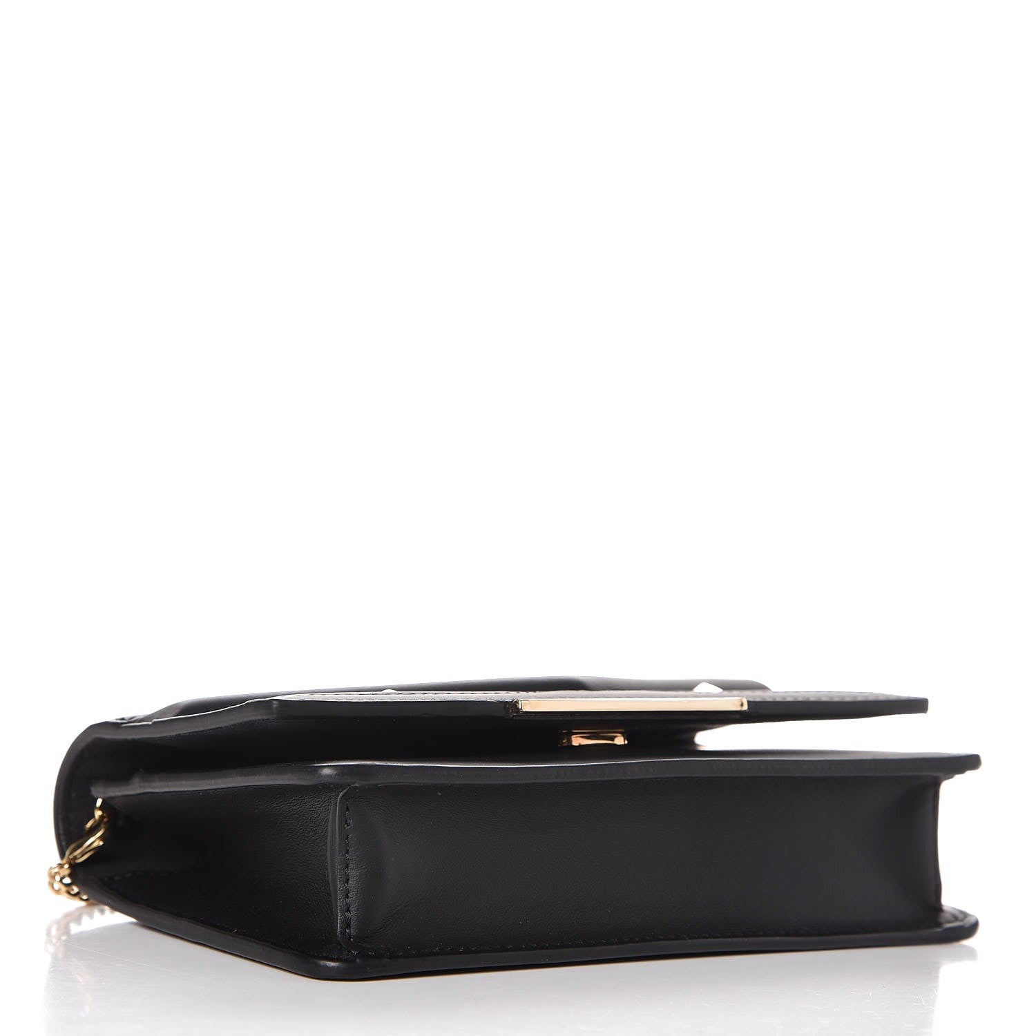 Fendi Vitello Century Eyebrow Monster Eyes Embossed Tube Wallet On Chain Black 4 of 7