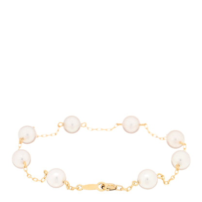 Mikimoto 18K Yellow Gold Akoya Pearl 6mm Station Bracelet 2 of 3
