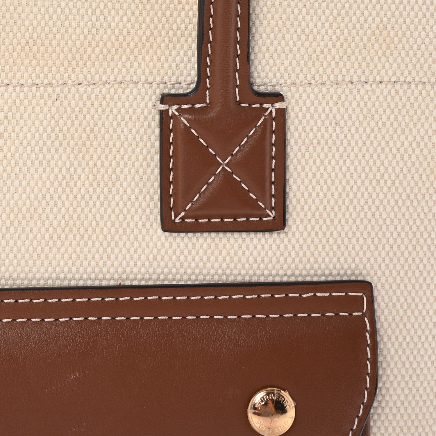 Burberry Canvas Smooth Calfskin Mini Two Tone Freya Tote Brown 8 of 11