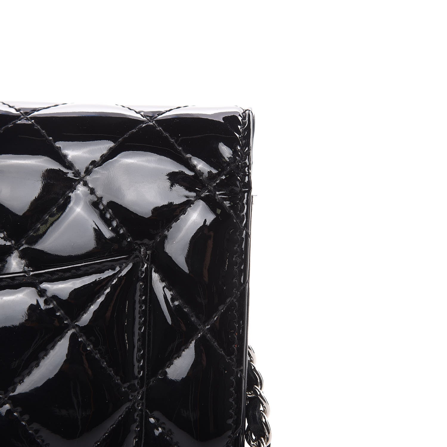 Chanel Patent Quilted Wallet On Chain WOC Black 11 of 15