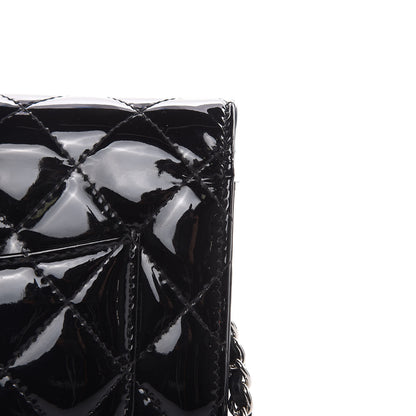 Chanel Patent Quilted Wallet On Chain WOC Black 11 of 15