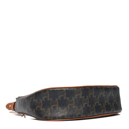Celine Triomphe Canvas Calfskin Ava Shoulder Bag Tan 4 of 11