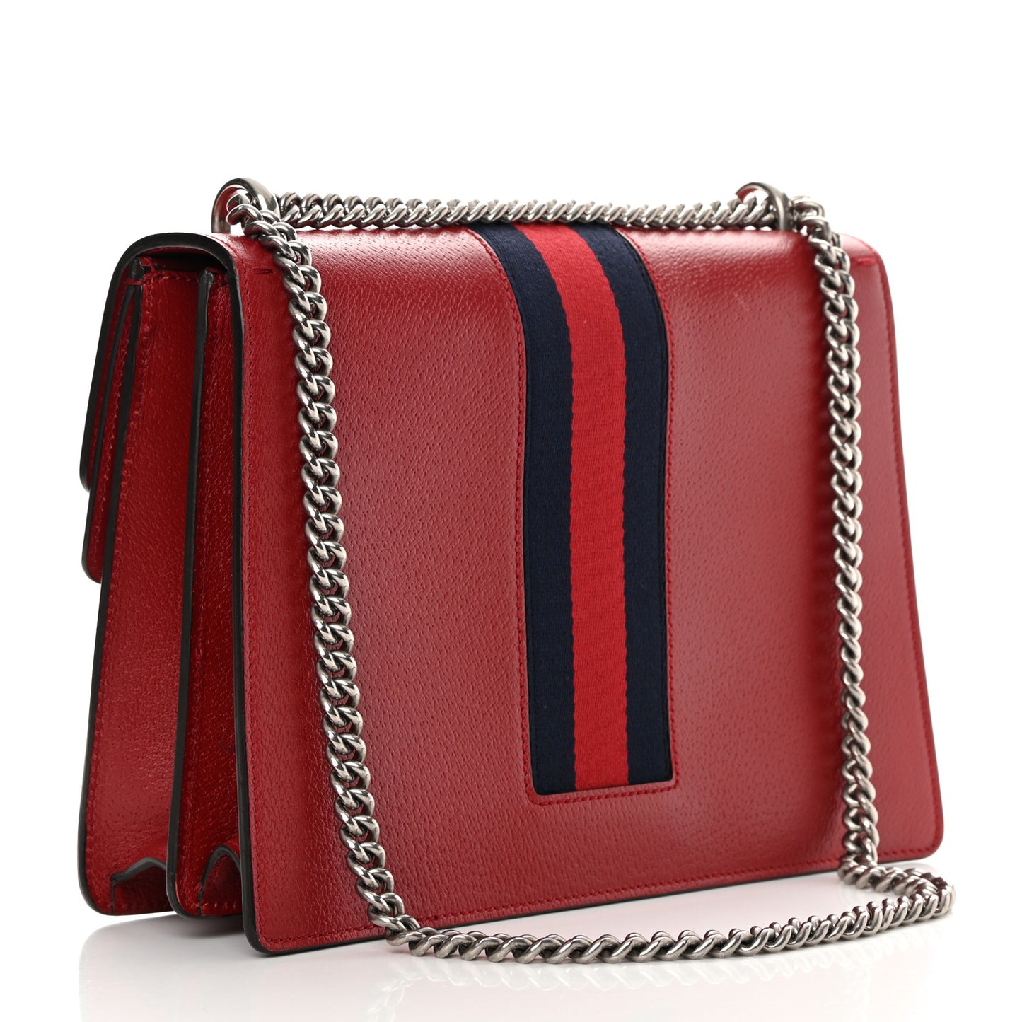 Calfskin Web Raccoon Embroidered Medium Dionysus Shoulder Bag Red