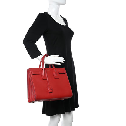 Saint Laurent Calfskin Small Sac De Jour Vermillion 2 of 18