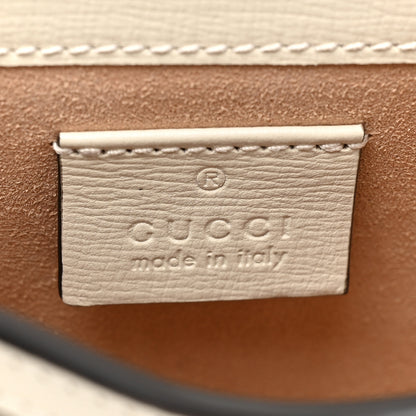 Gucci GG Supreme Monogram Azalea Calfskin Mini Horsebit 1955 Crossbody Bag Beige Ebony Mystic White 6 of 10