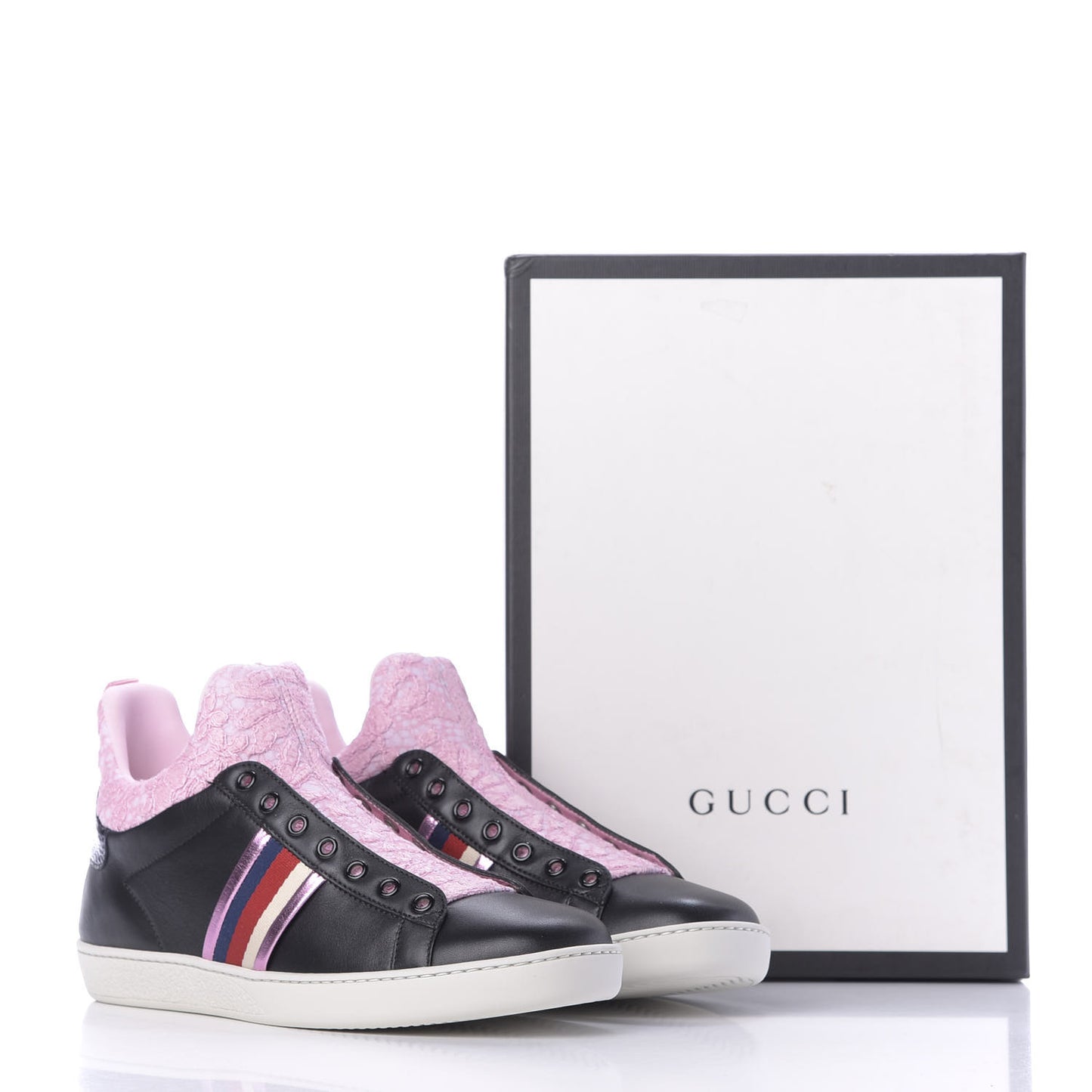 Calfskin Lace Ayers Sylvie Web Womens New Ace High Top Sneakers 39.5 Black