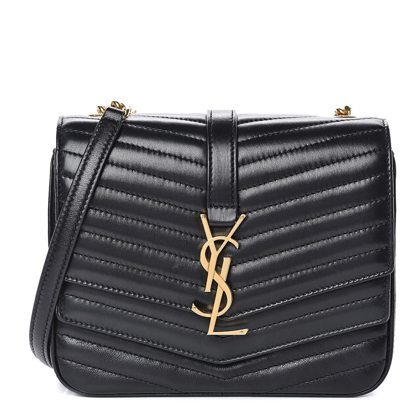 Lambskin Matelasse Chevron Monogram Small Sulpice Bag Black