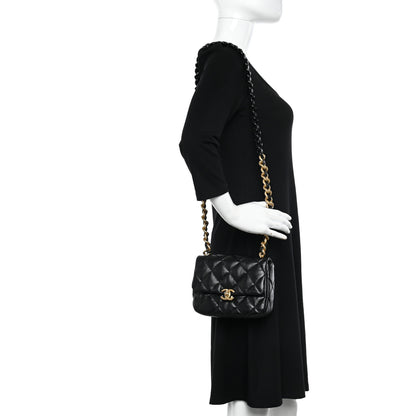 Chanel Lambskin Quilted Mini Lacquered Chain Flap Black 2 of 10