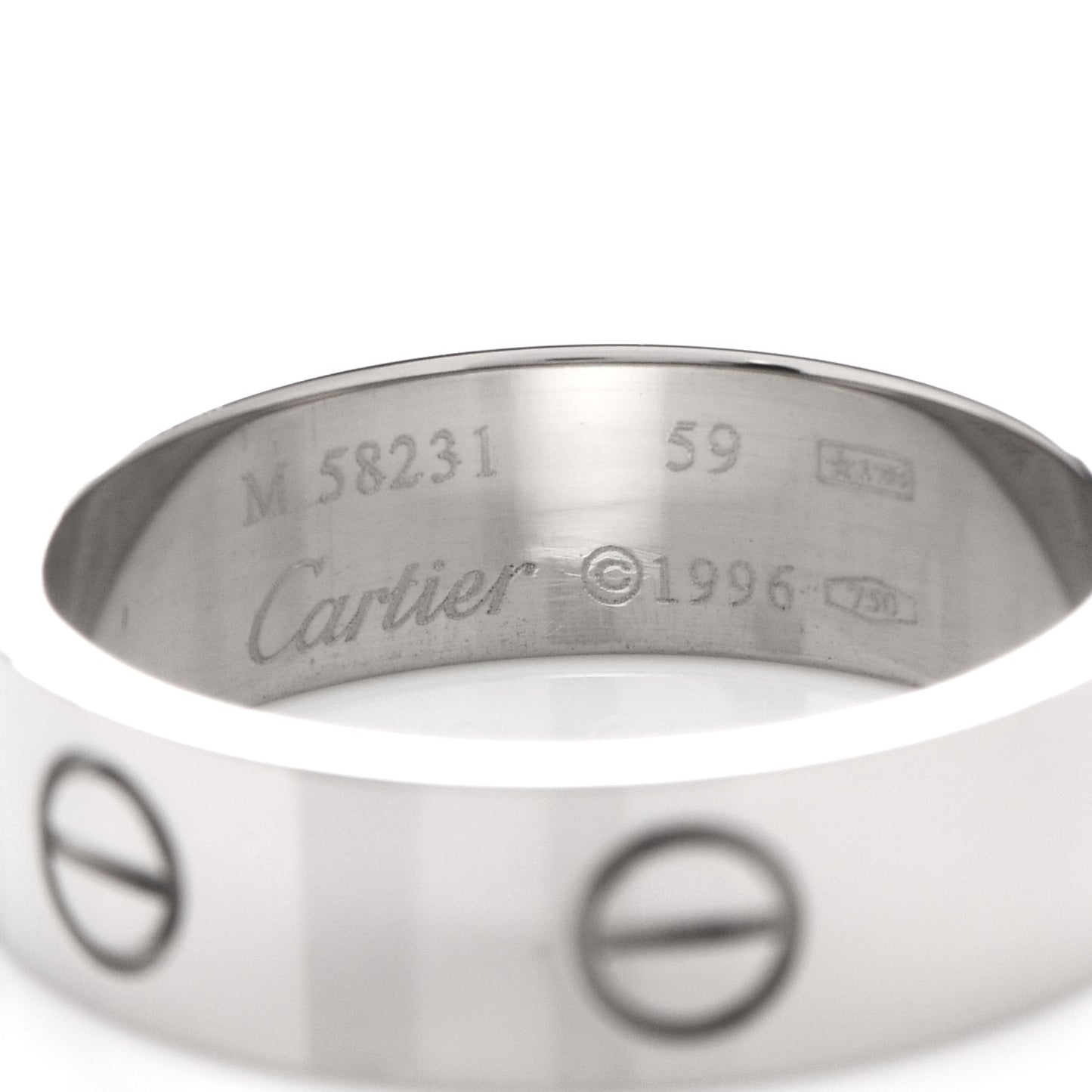 18K White Gold 5.5mm LOVE Ring 59 8.75