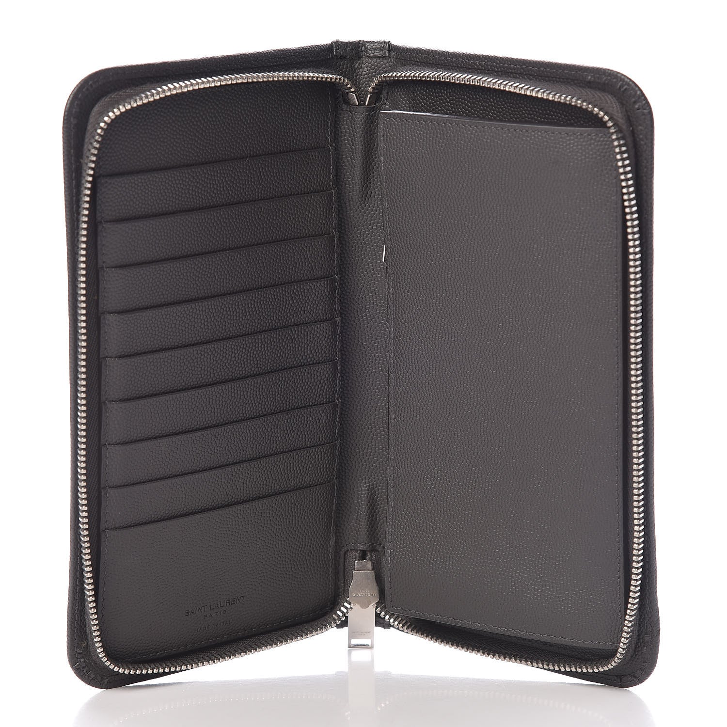 Saint Laurent Grain De Poudre Classic Zip Around Travel Wallet Coal 5 of 9