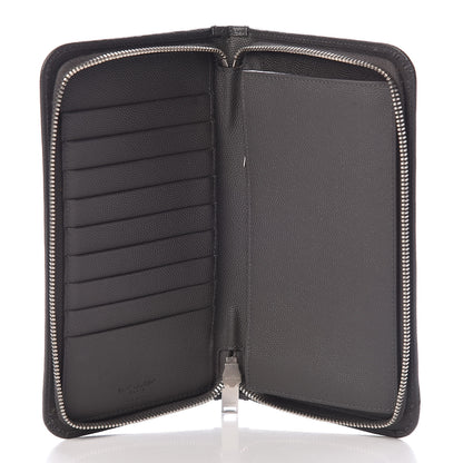 Saint Laurent Grain De Poudre Classic Zip Around Travel Wallet Coal 5 of 9