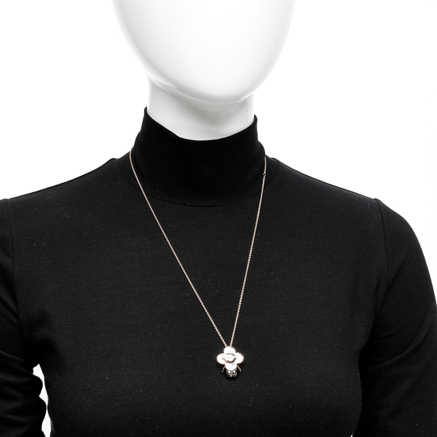 Louis Vuitton 18K White Rose Gold Diamond Vivienne Pendant Necklace 2 of 6