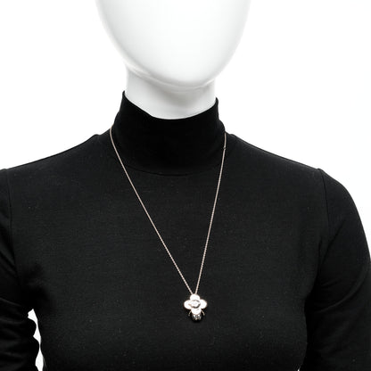 Louis Vuitton 18K White Rose Gold Diamond Vivienne Pendant Necklace 2 of 6