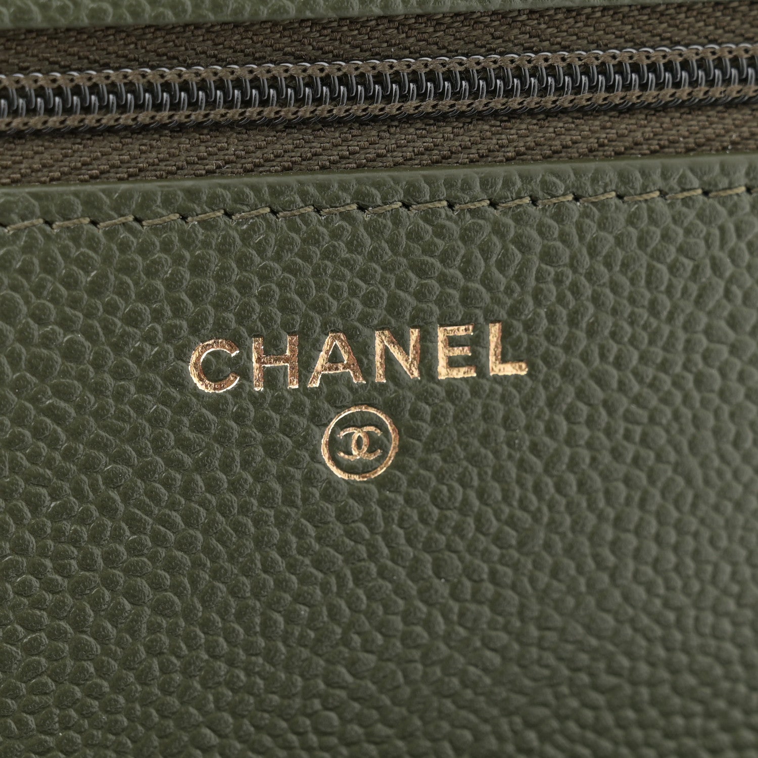 Chanel Caviar Quilted Multi Chain Wallet On Chain WOC Khaki 6 of 11