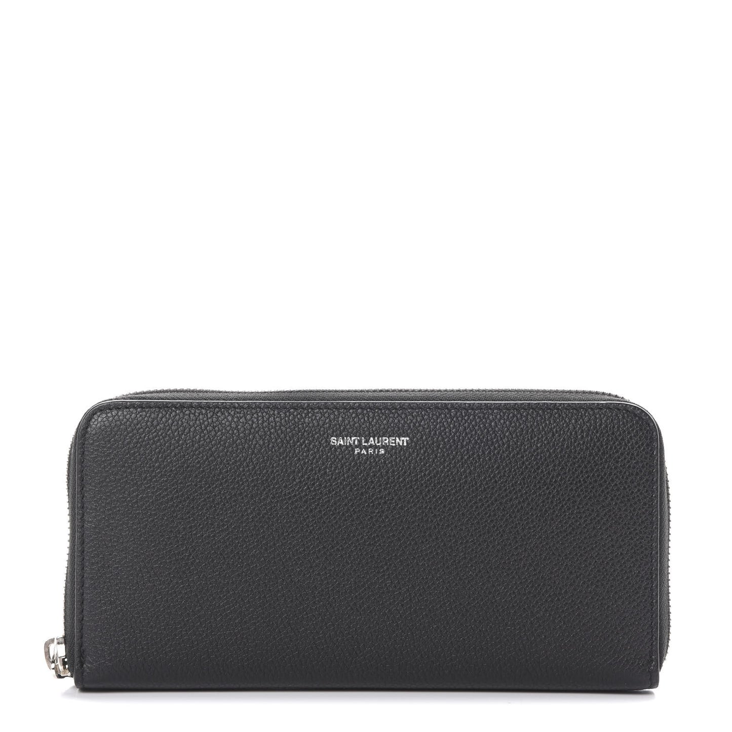 Grained Calfskin Rive Gauche Zip Around Wallet Black