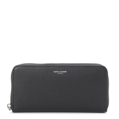 Saint Laurent Grained Calfskin Rive Gauche Zip Around Wallet Black 1 of 7