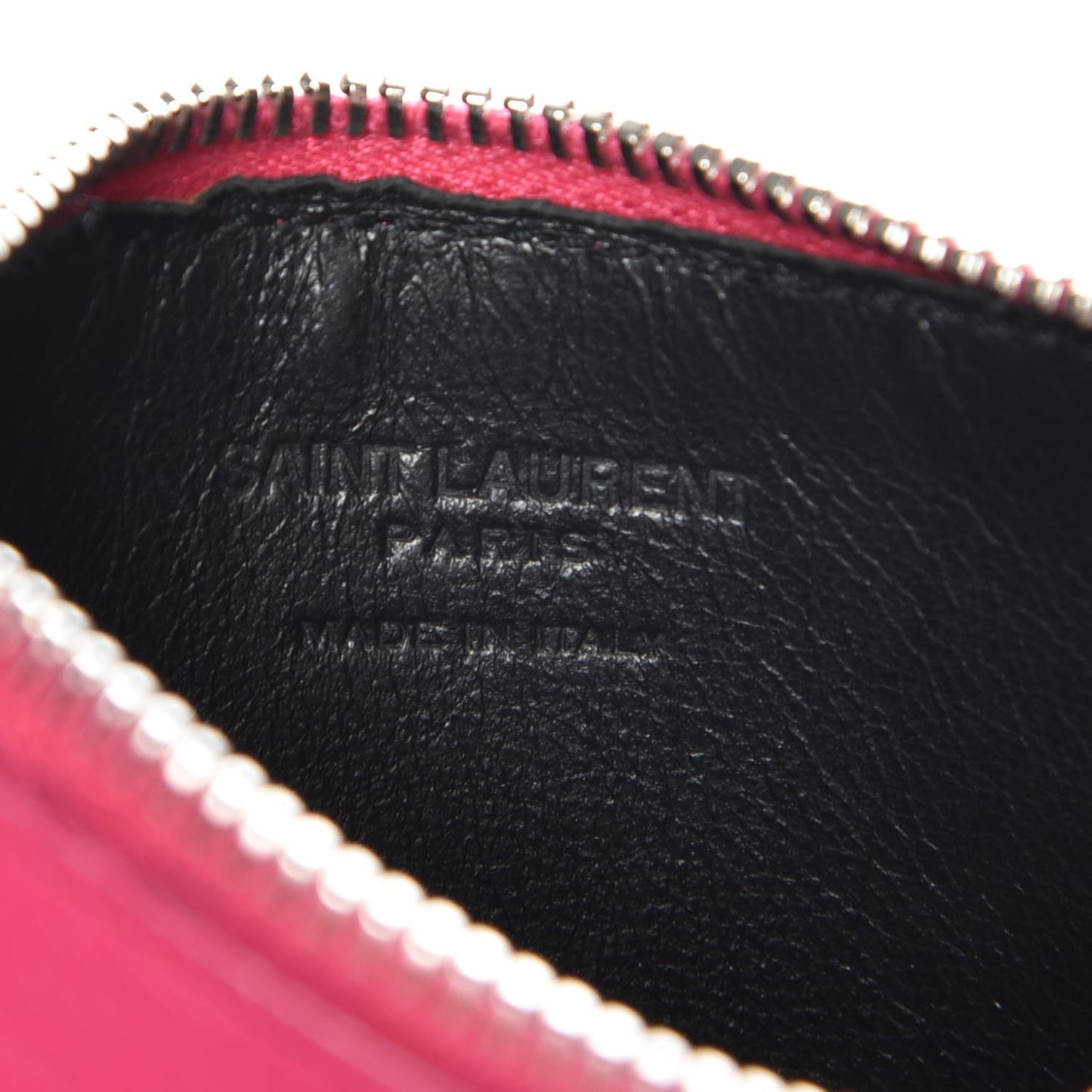 Grained Calfskin 5 Fragments Zip Pouch Card Holder Bubblegum