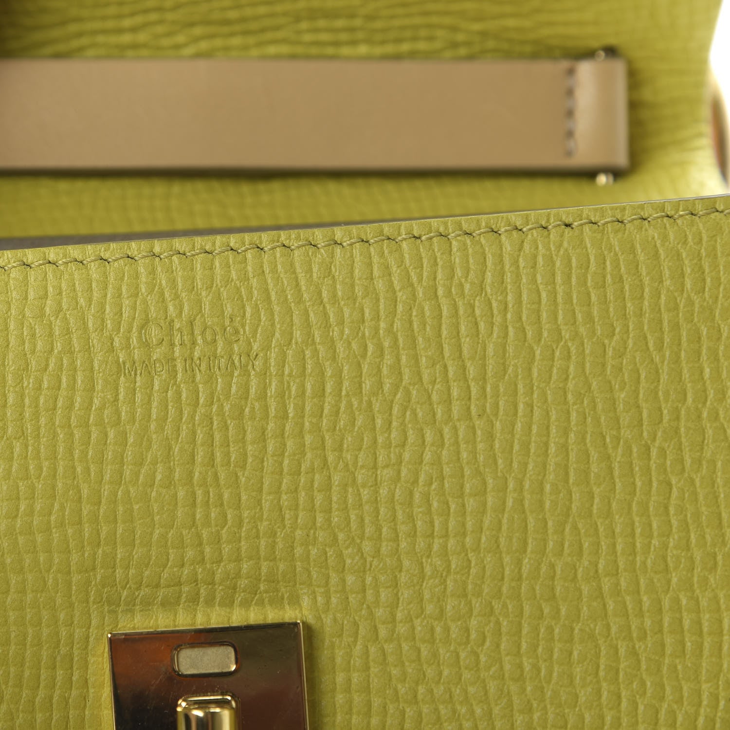 Chloe Grained Calfskin Lambskin Mini Bi-Color Drew Shoulder Bag Yellow Beige 8 of 10