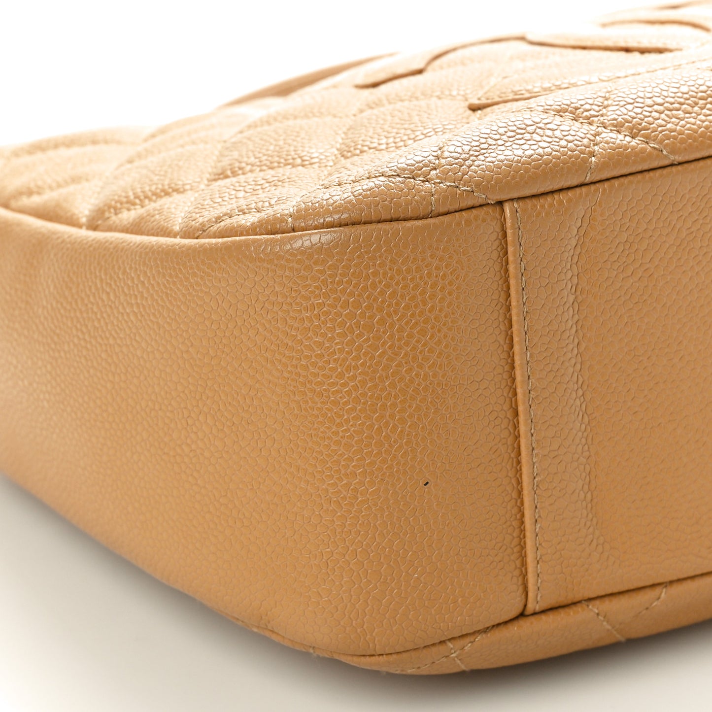 Caviar Quilted Hobo Beige