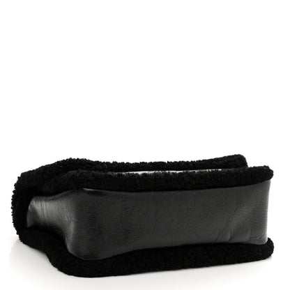 Saint Laurent Crinkled Calfskin Shearling Monogram Medium Niki Chain Satchel Black 4 of 11