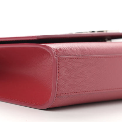 Saint Laurent Grain De Poudre Medium Monogram Kate Satchel Red 10 of 11