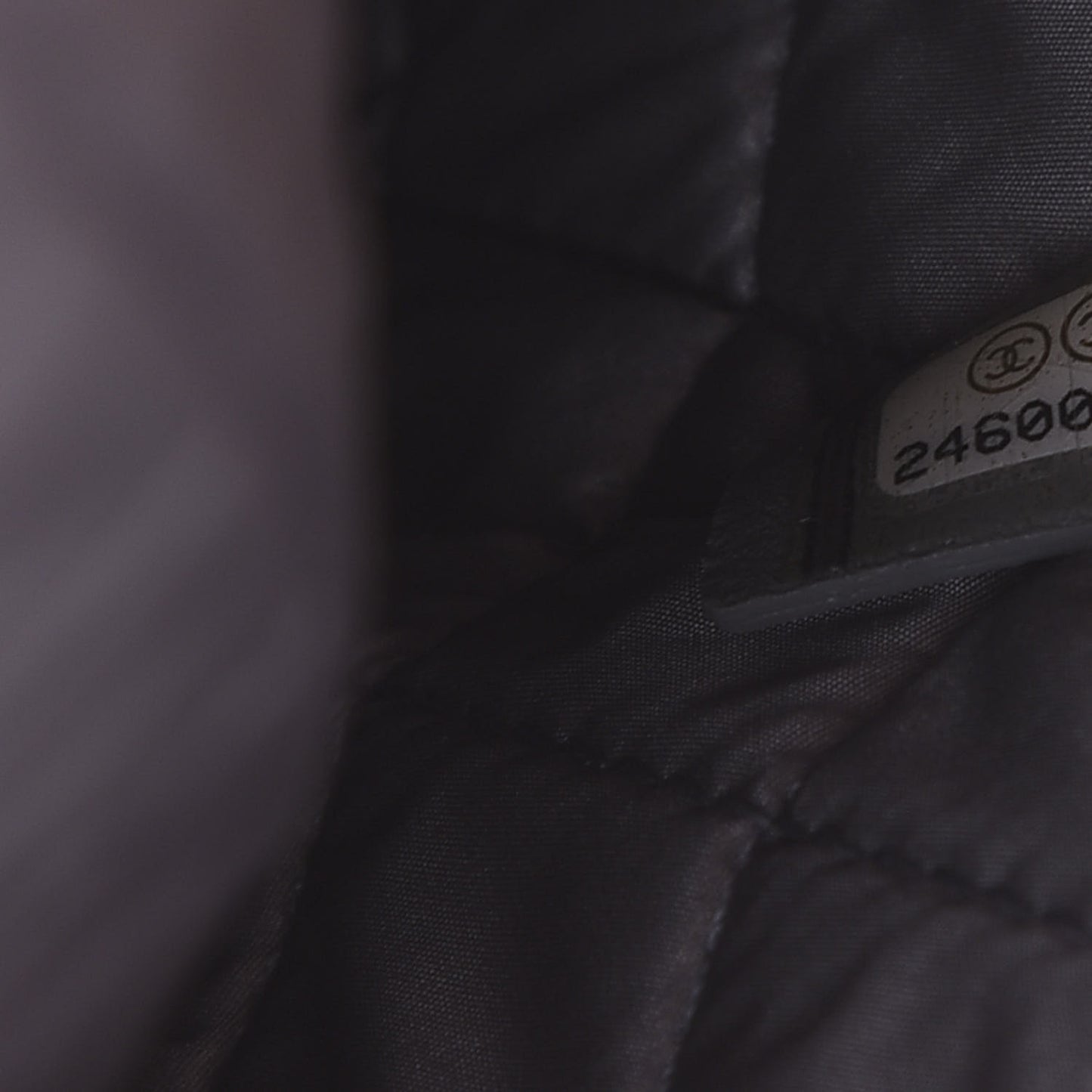 Lambskin Quilted Large Boy Zip Pouch Grey