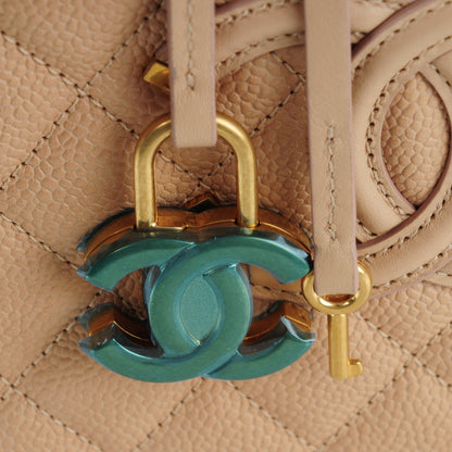 Chanel Caviar Quilted Medium CC Filigree Vanity Case Beige 8 of 8