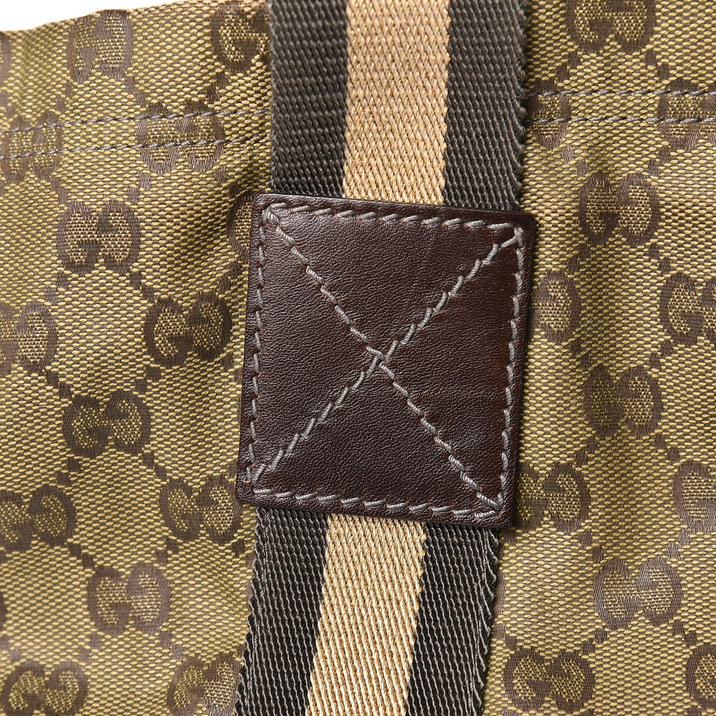 GG Monogram Medium Web Handle Vertical Tote Green