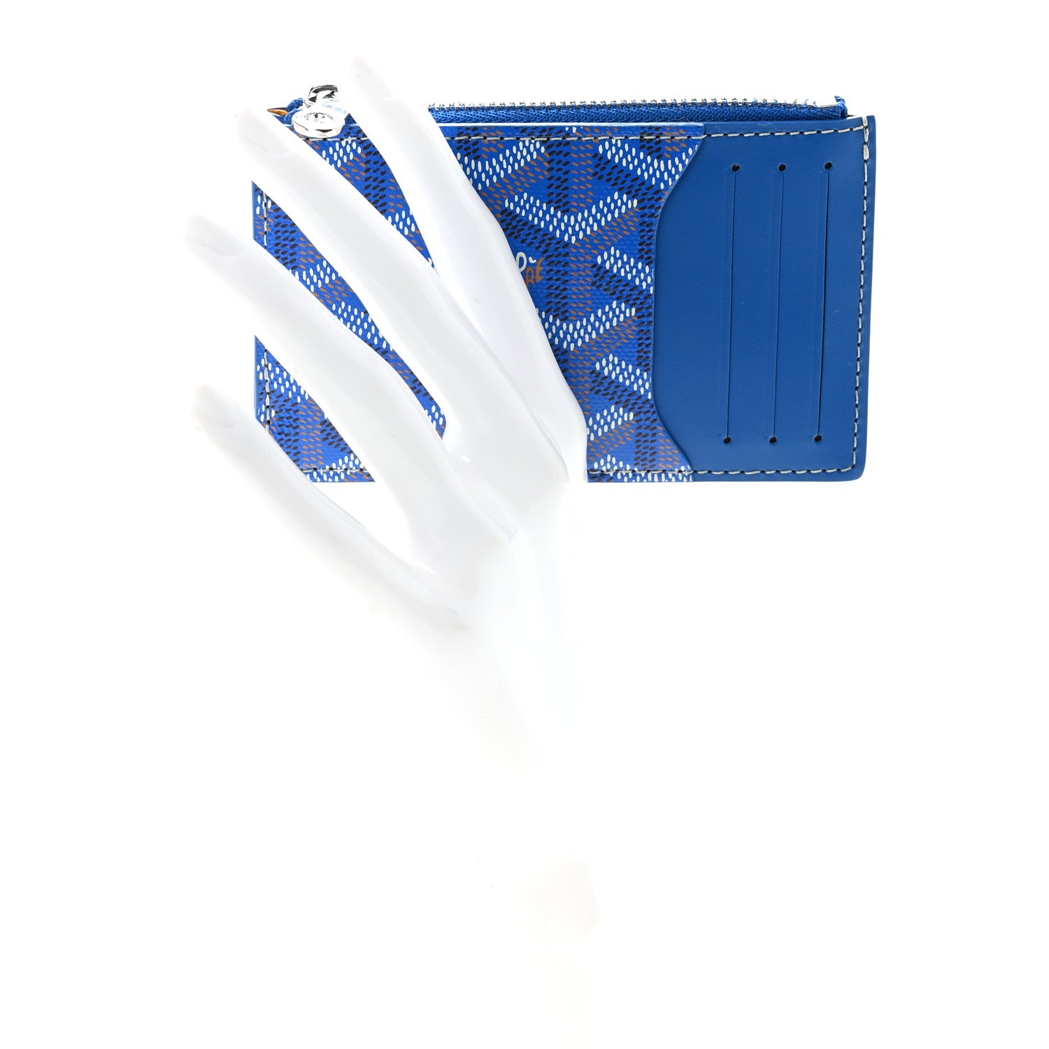 Goyard Goyardine Bourbon Zipped Card Holder Sky Blue 2 of 7