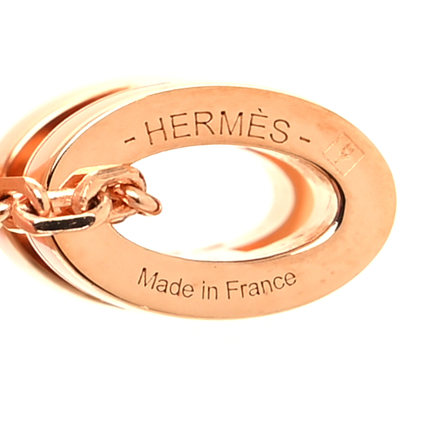 Lacquered Rose Gold Mini Pop H Pendant Necklace Orange Soie