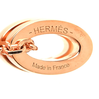Hermes Lacquered Rose Gold Mini Pop H Pendant Necklace Orange Soie 5 of 6