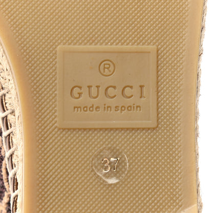 Gucci Lame Nappa GG Monogram Espadrilles 37 Brown Beige Light Bronze 6 of 9