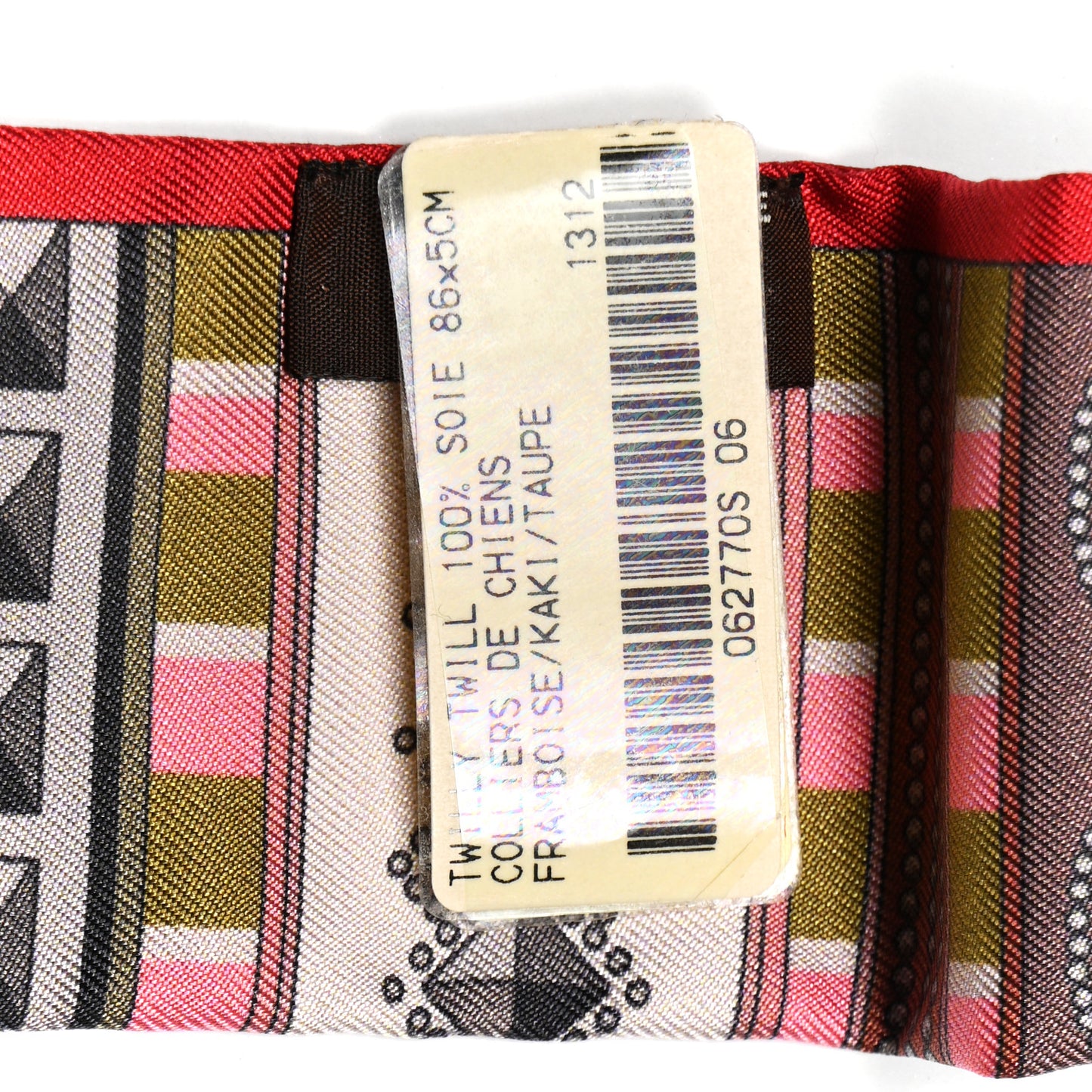 Silk Colliers De Chiens Twilly Framboise Kaki Taupe