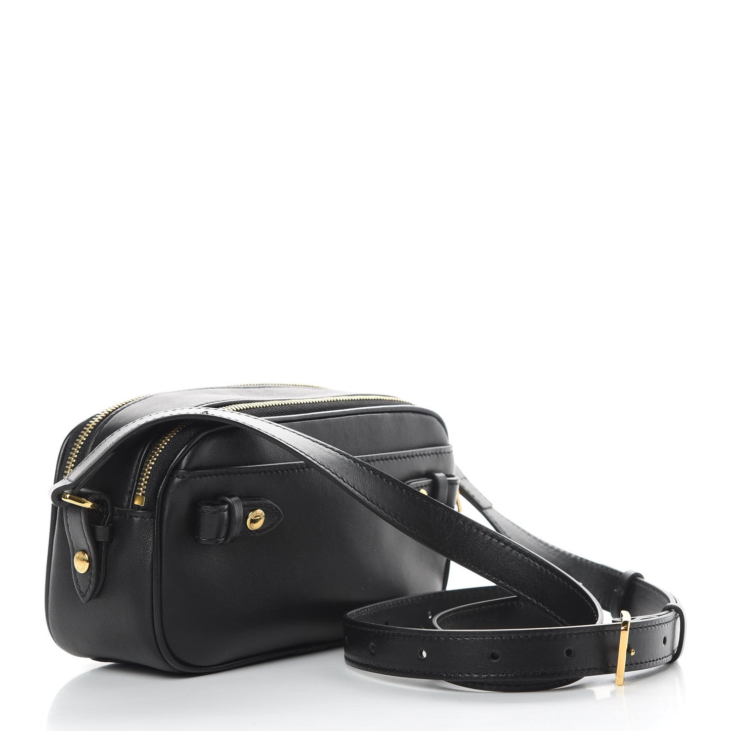 Lambskin Quilted Mini Camera Bag Black
