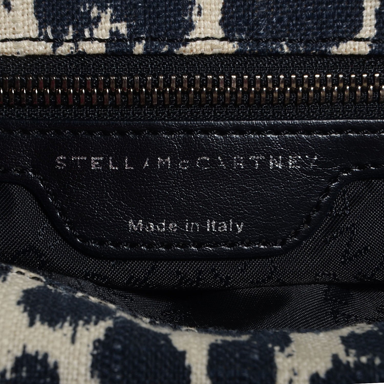 Stella McCartney Linen Leopard Small Falabella Tote Black 8 of 9