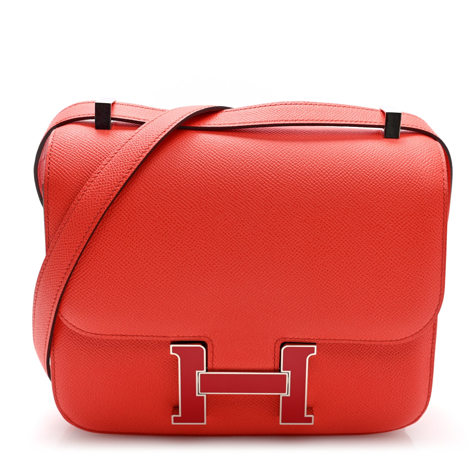 Hermes Epsom Enamel Constance 24 Rose Texas Rouge De Coeur 1 of 9