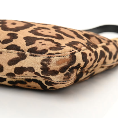 Fendi Calf Hair Leopard Print Shoulder Bag Brown Black 9 of 19