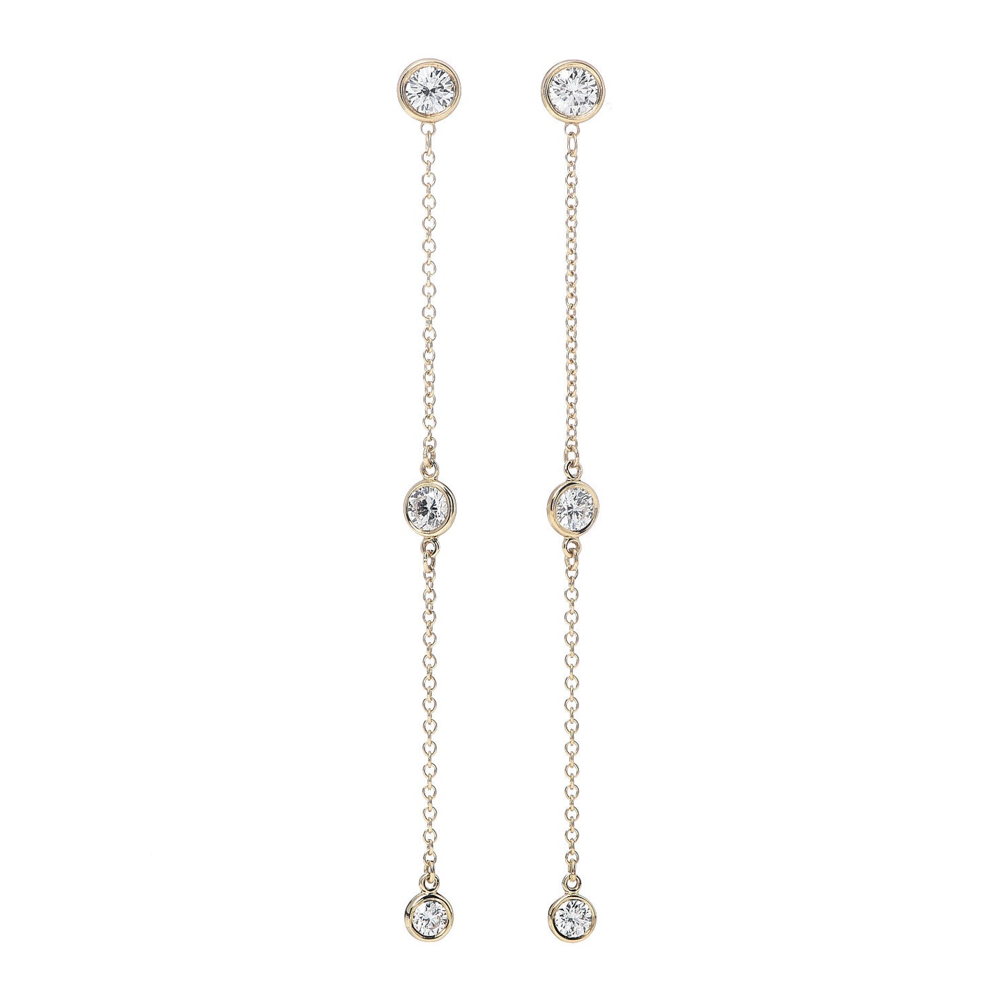 18K Yellow Gold Diamond .80ct Elsa Peretti Diamonds by the Yard Earrings