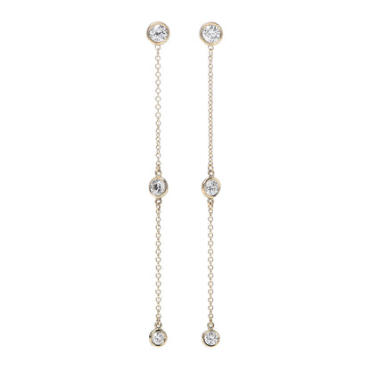 Tiffany 18K Yellow Gold Diamond .80ct Elsa Peretti Diamonds by the Yard Earrings 1 of 4