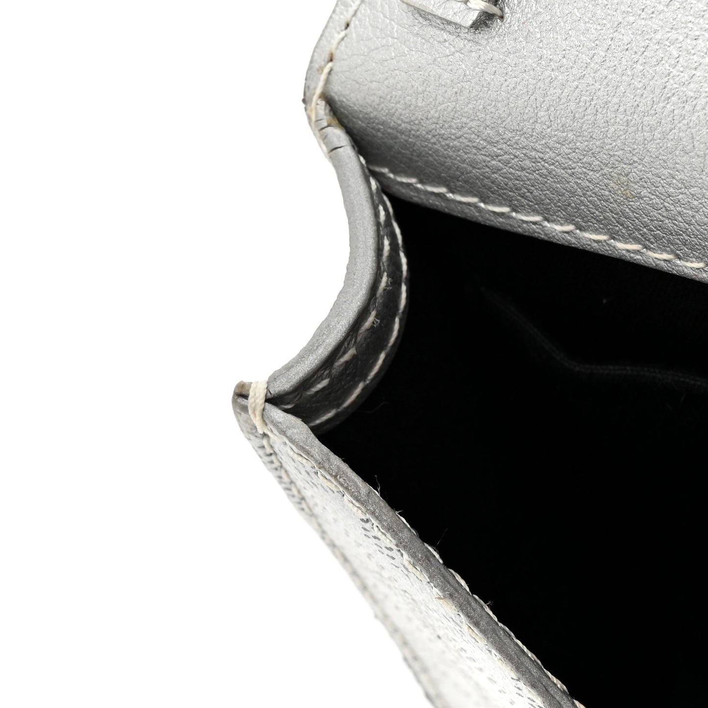 Goyardine Monte Carlo Bois Clutch With Strap Silver
