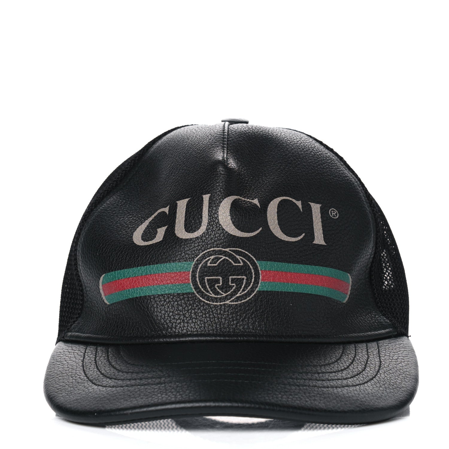Gucci Grained Calfskin Logo Baseball Hat L Black 2 of 4