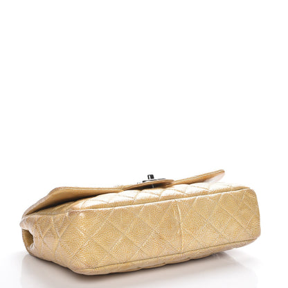 Chanel Crinkled Patent Quilted Jumbo Single Flap Light Beige 4 of 10